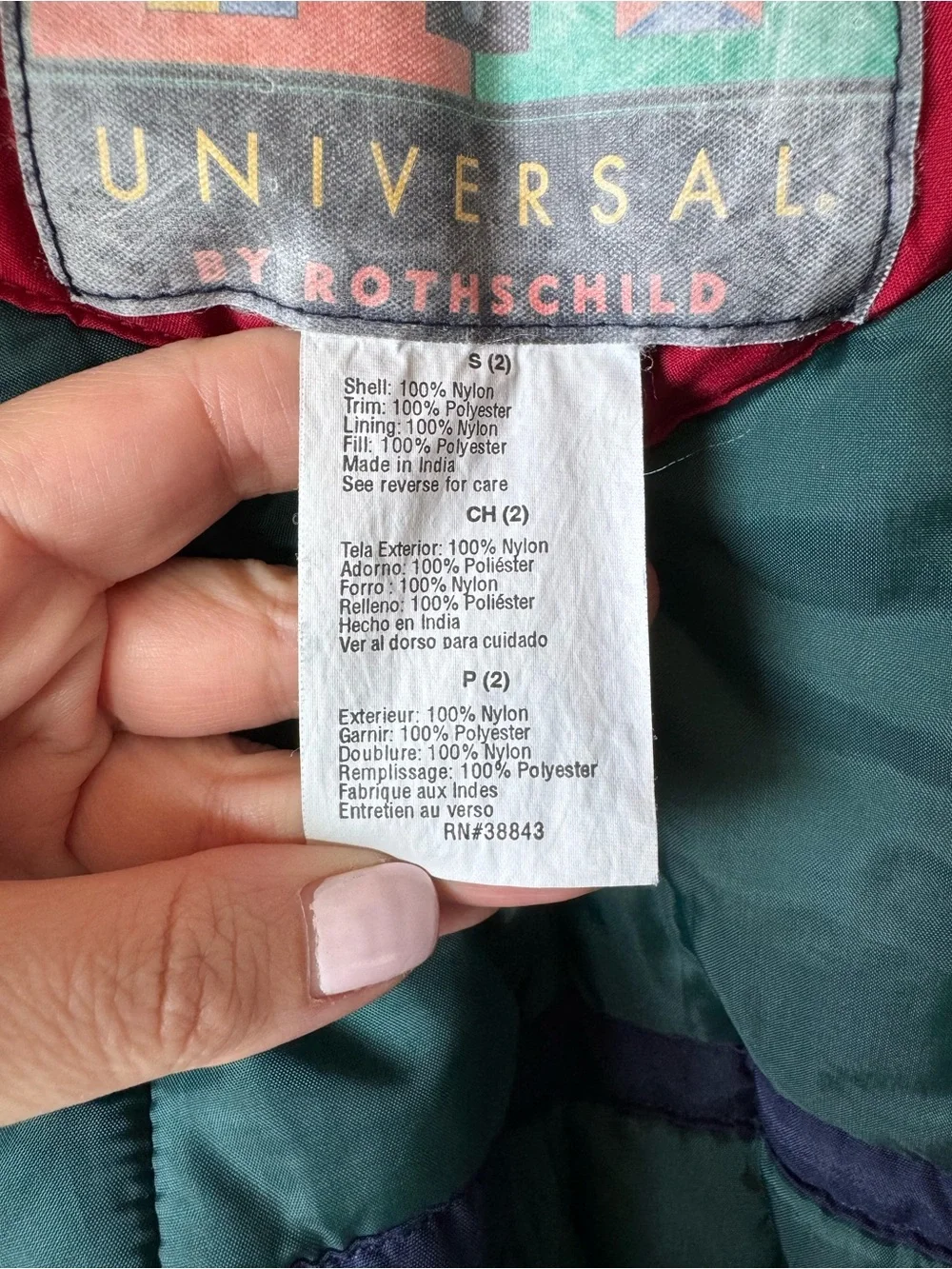 Vintage Sports Universal by Rothschild Rare Colorblock Hooded Ski Jacket Size 2T